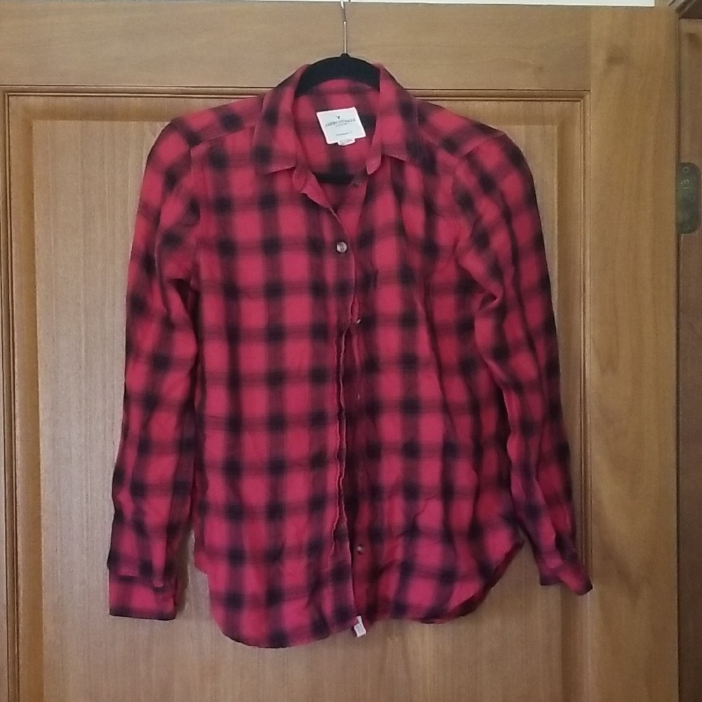 Plaid American Eagle Button Down Shirt